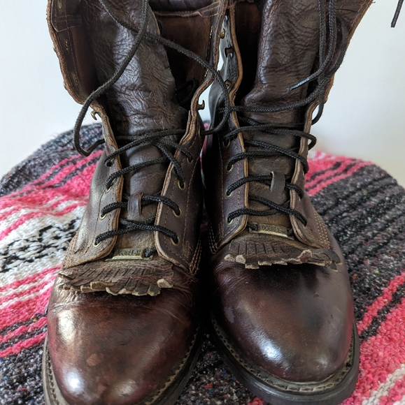 Double H Lace up Western boots women's size 10 - Picture 2 of 4